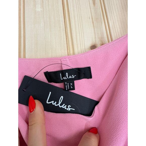 NWT Lulus Chayan Pink Sleeveless Skort Romper Party Chic Feminine Club Size XL - Picture 6 of 7